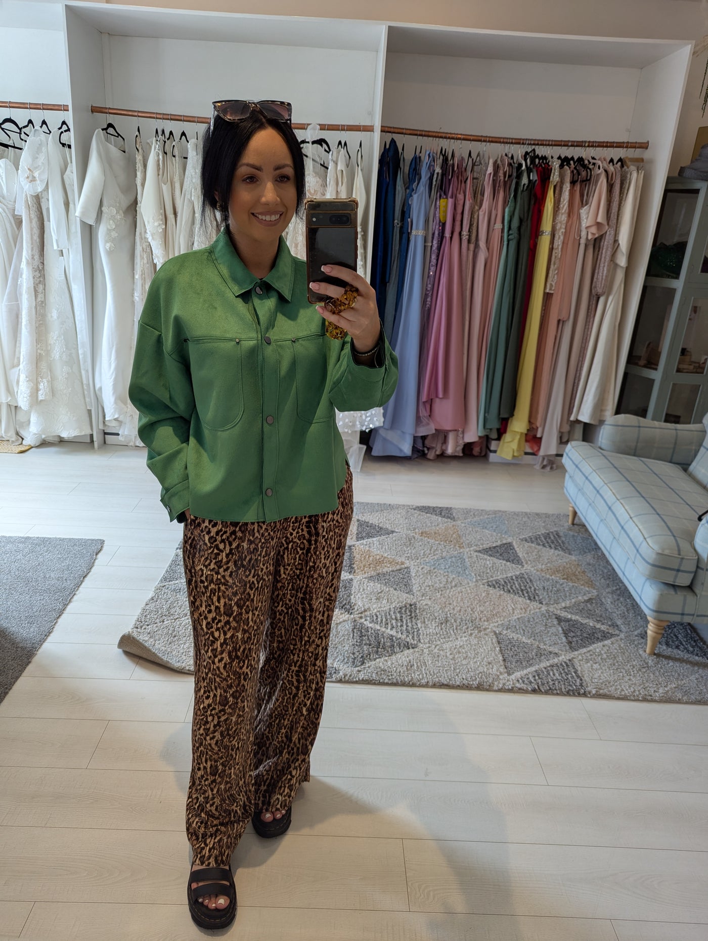Zara Green Shacket Medium