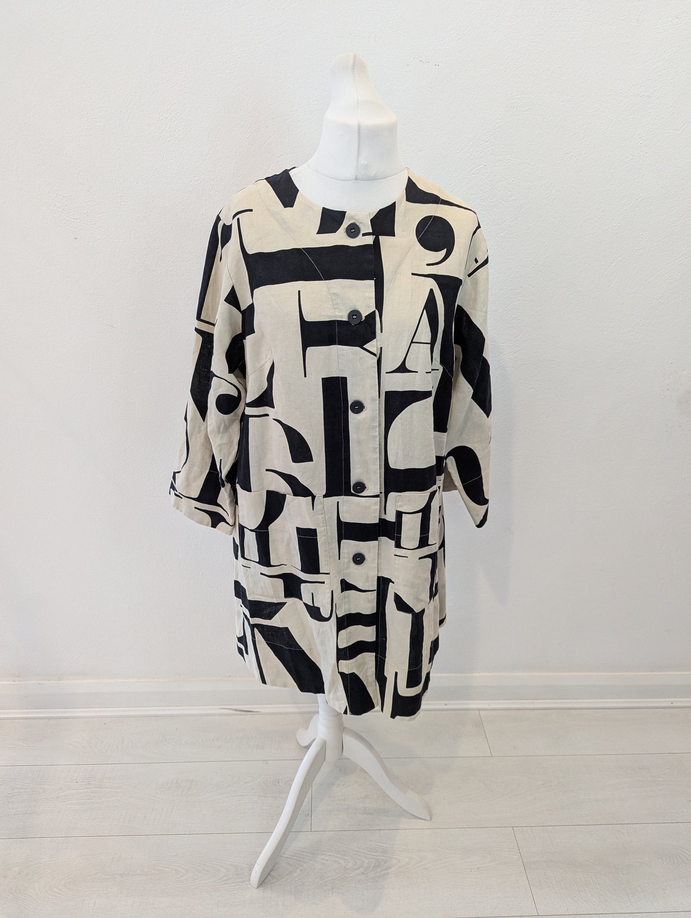 Bitte Kai Rand Black/Cream Linen Jacket Large