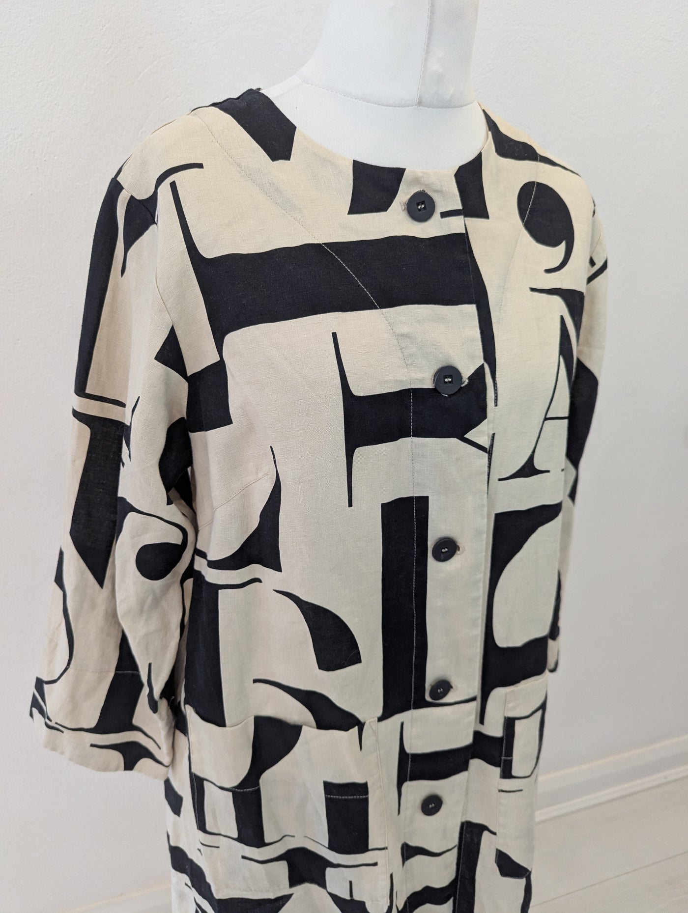 Bitte Kai Rand Black/Cream Linen Jacket Large