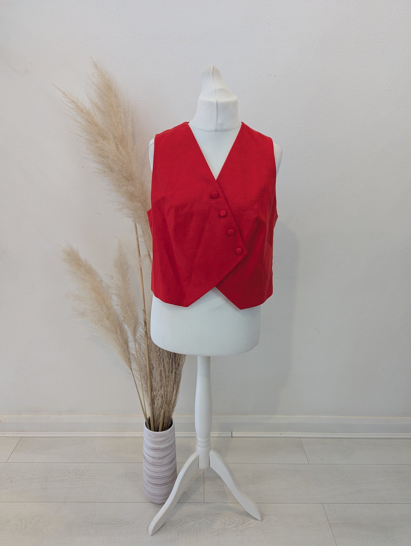 M&S Red Waistcoat Size 16