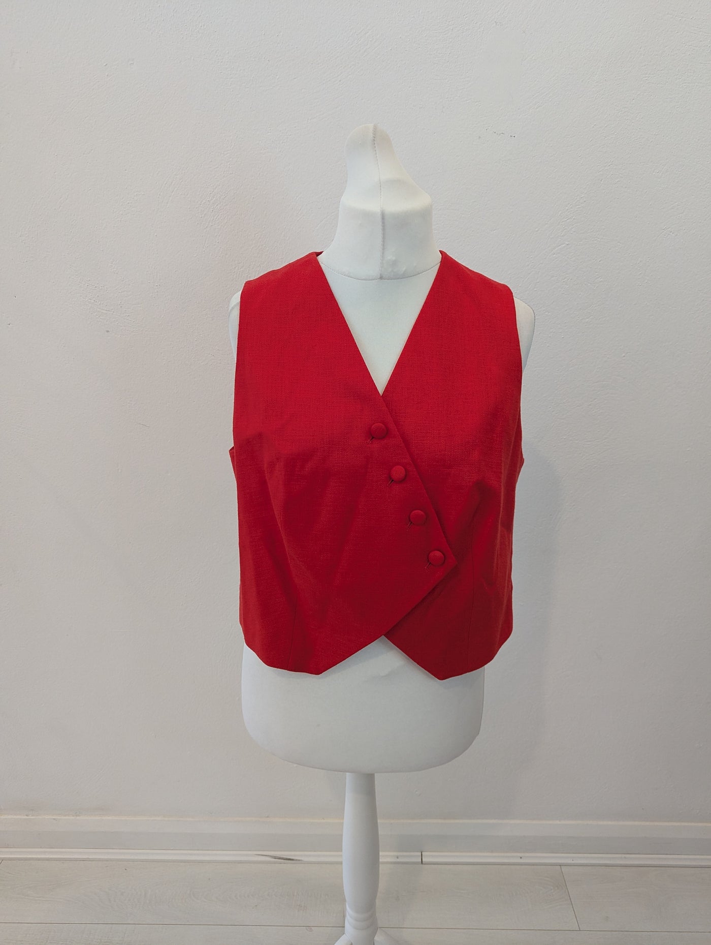M&S Red Waistcoat Size 16