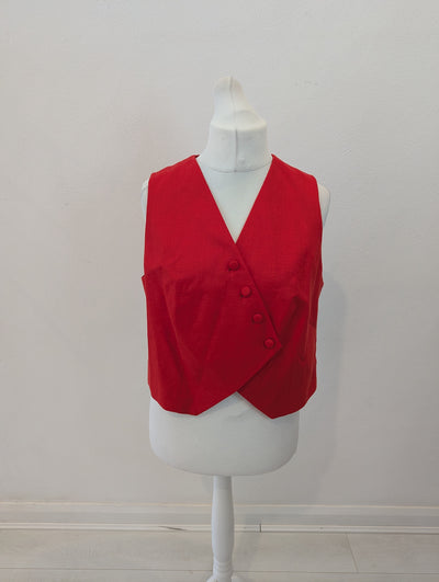 M&S Red Waistcoat Size 16
