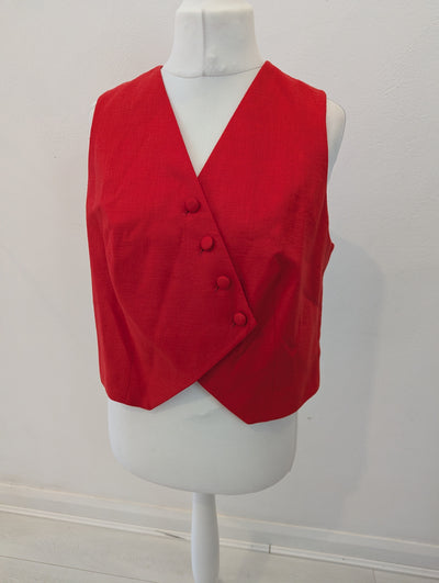 M&S Red Waistcoat Size 16