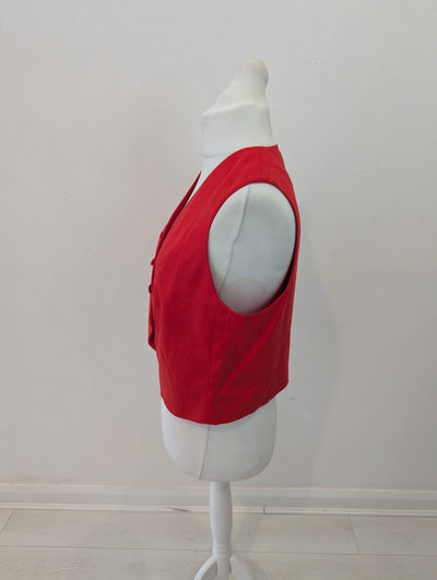 M&S Red Waistcoat Size 16