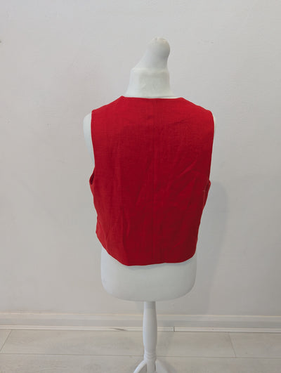 M&S Red Waistcoat Size 16