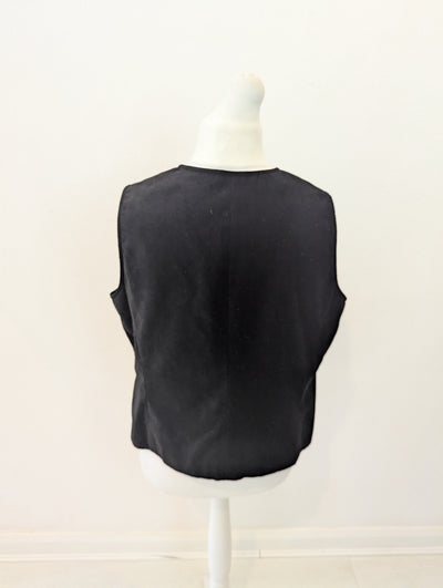 No Label Black Velvet Waistcoat Large
