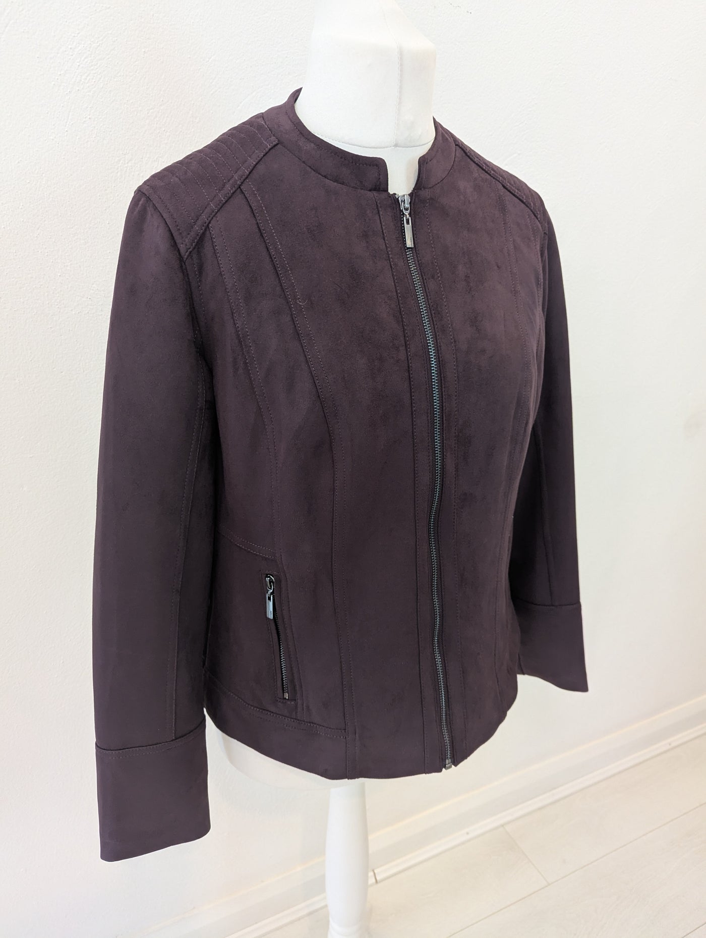 Principles Aubergine Suede Jacket Size 16