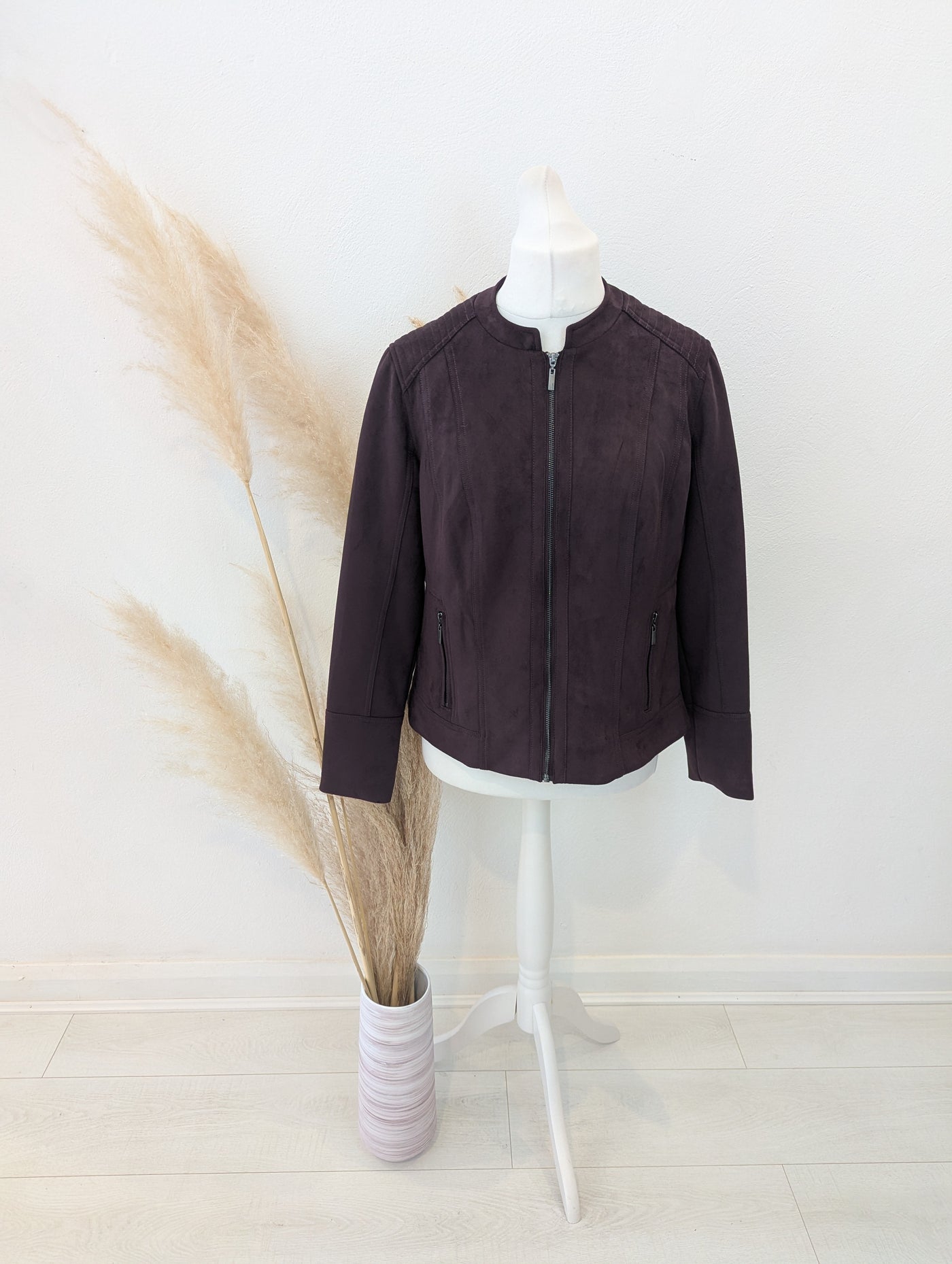 Principles Aubergine Suede Jacket Size 16