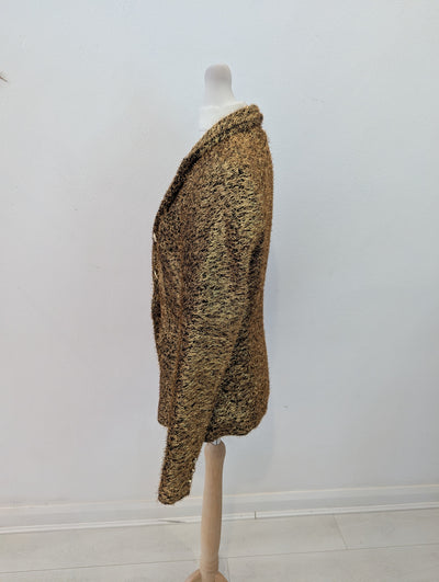 Attentif Paris Gold Textured Blazer Small NWT