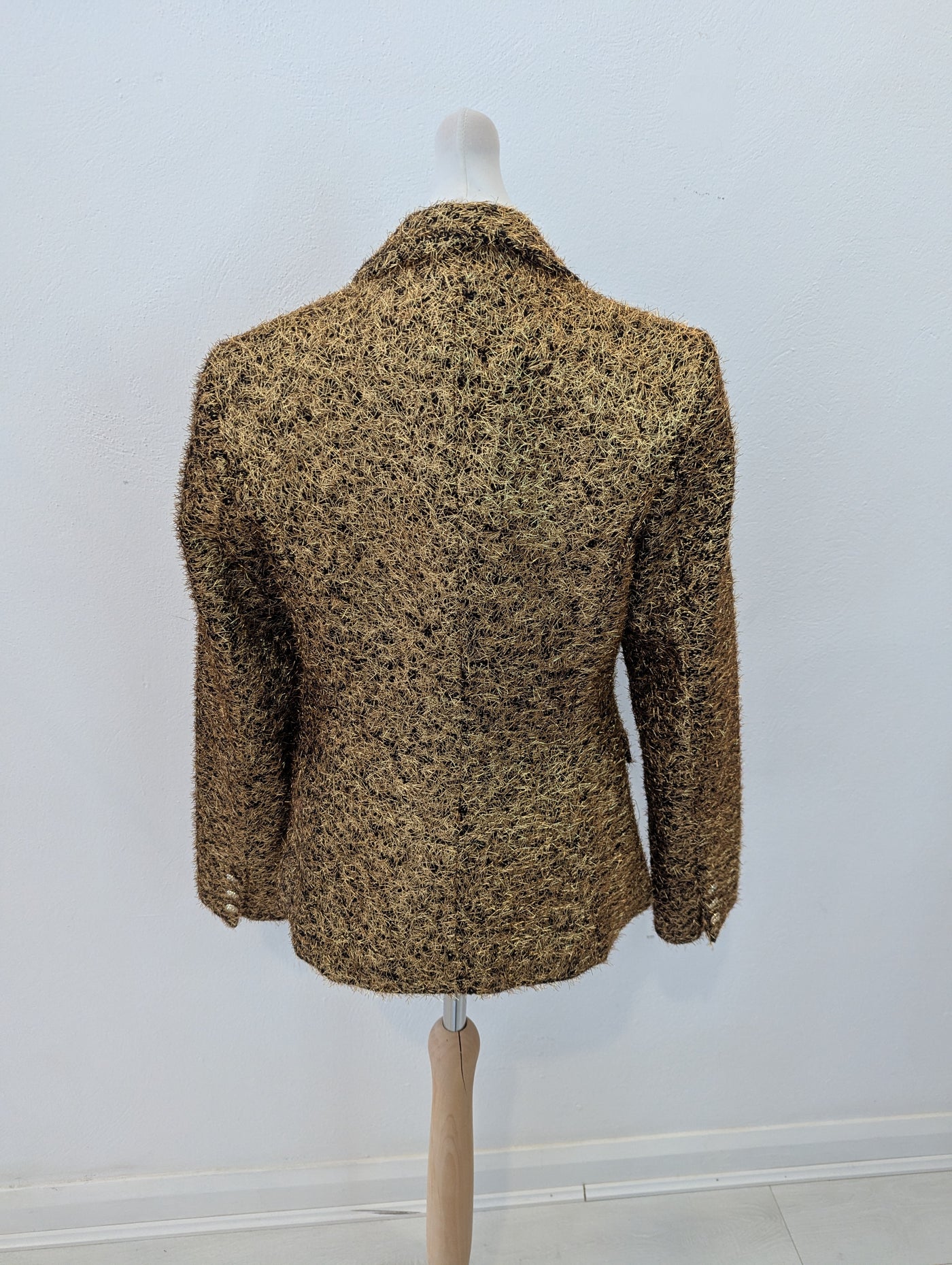 Attentif Paris Gold Textured Blazer Small NWT