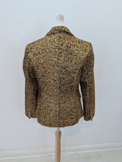 Attentif Paris Gold Textured Blazer Small NWT