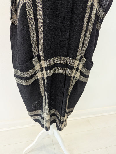Masai Check Sleeveless Coatigan Size Medium