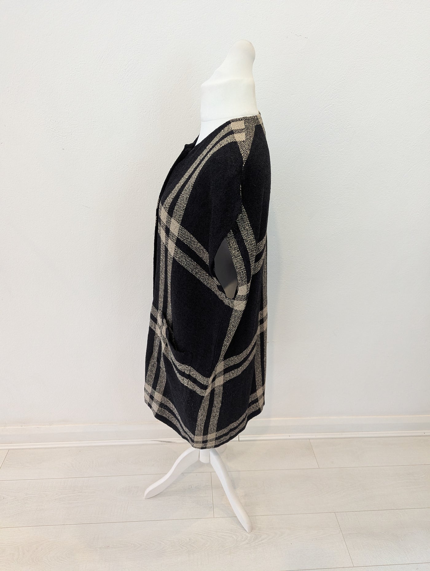 Masai Check Sleeveless Coatigan Size Medium