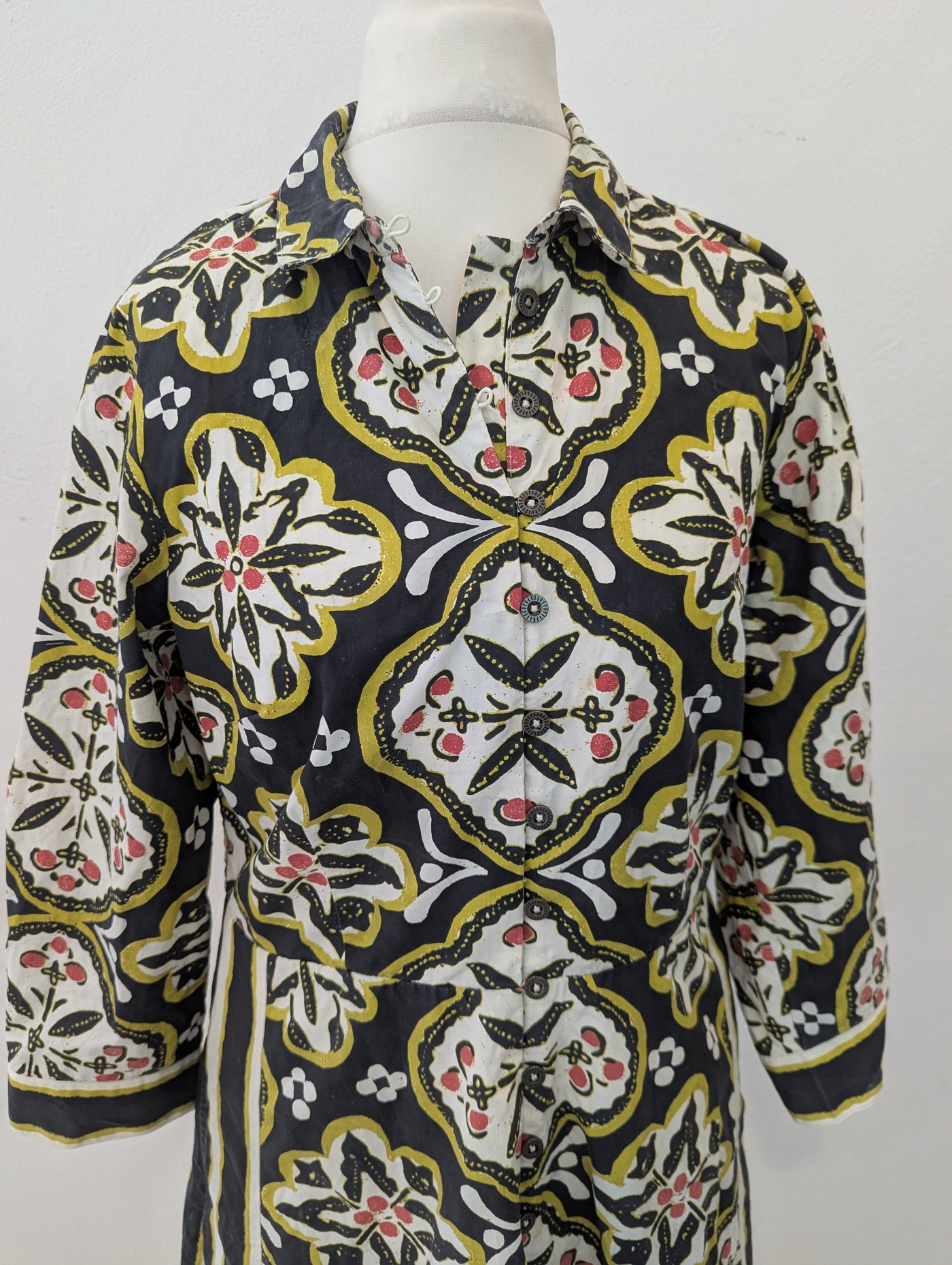 White Stuff Black Floral Midi Dress Size 8