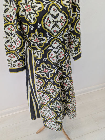 White Stuff Black Floral Midi Dress Size 8