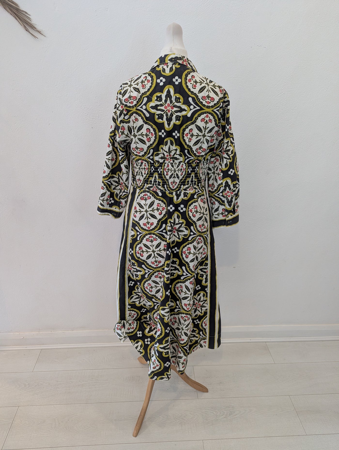 White Stuff Black Floral Midi Dress Size 8