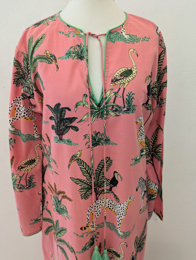 Place De Soleil Pink Print Dress S