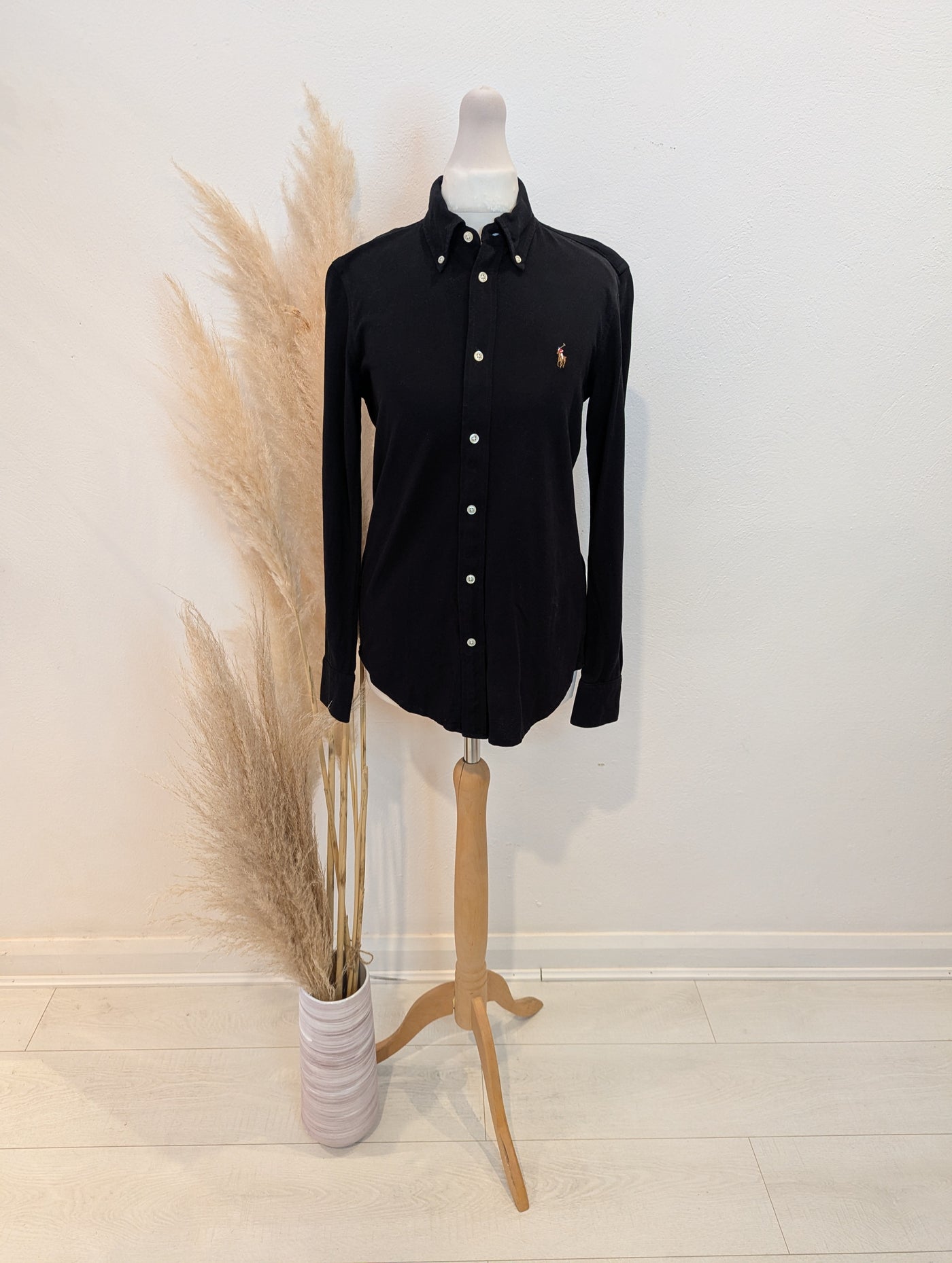 Ralph Lauren Black Knit Oxford Shirt Small