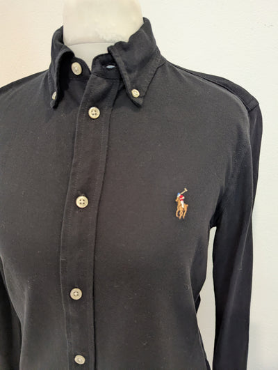 Ralph Lauren Black Knit Oxford Shirt Small