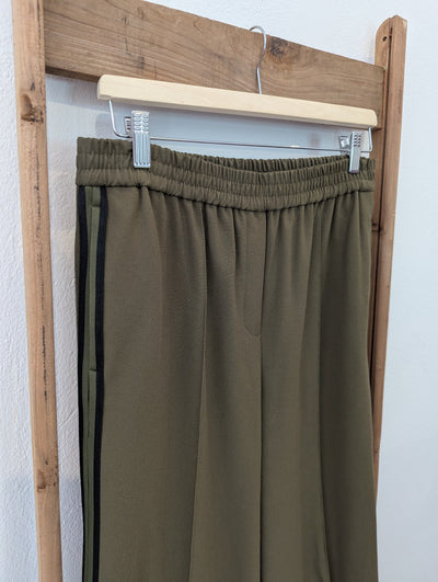 M&S Khaki Stripe Jogger Size 12 Long