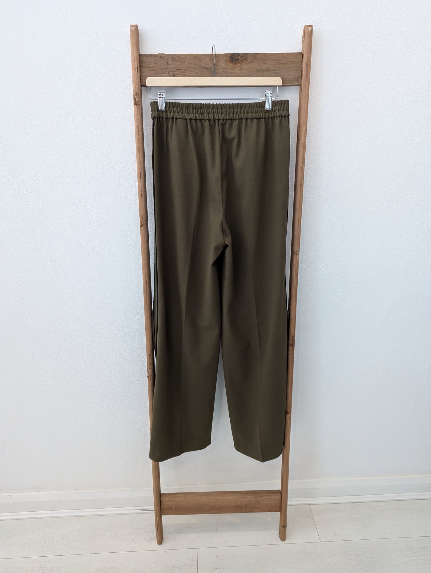 M&S Khaki Stripe Jogger Size 12 Long