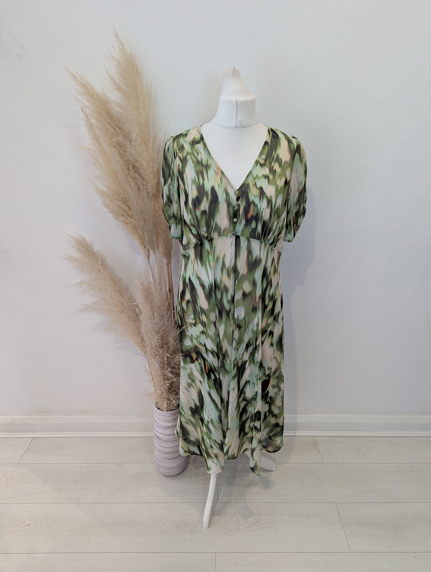 Roman Green Print Dress 18