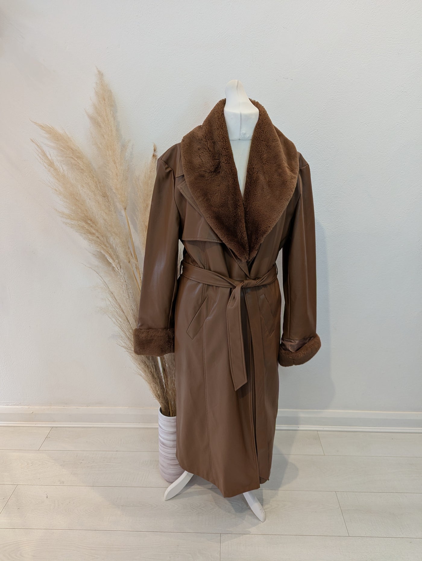 Coast Brown Pleather Coat 18