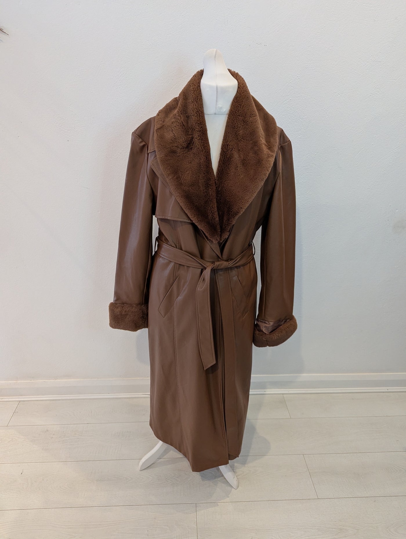 Coast Brown Pleather Coat 18