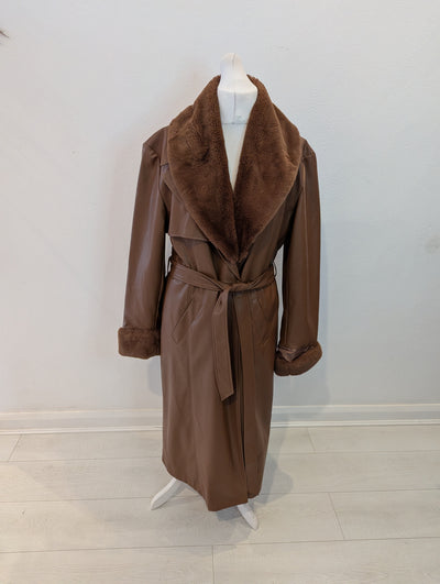 Coast Brown Pleather Coat 18