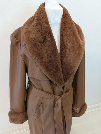 Coast Brown Pleather Coat 18