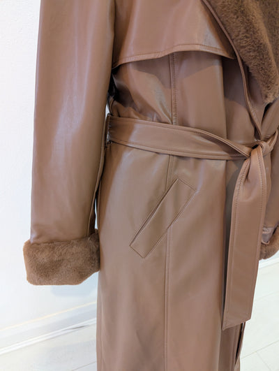 Coast Brown Pleather Coat 18