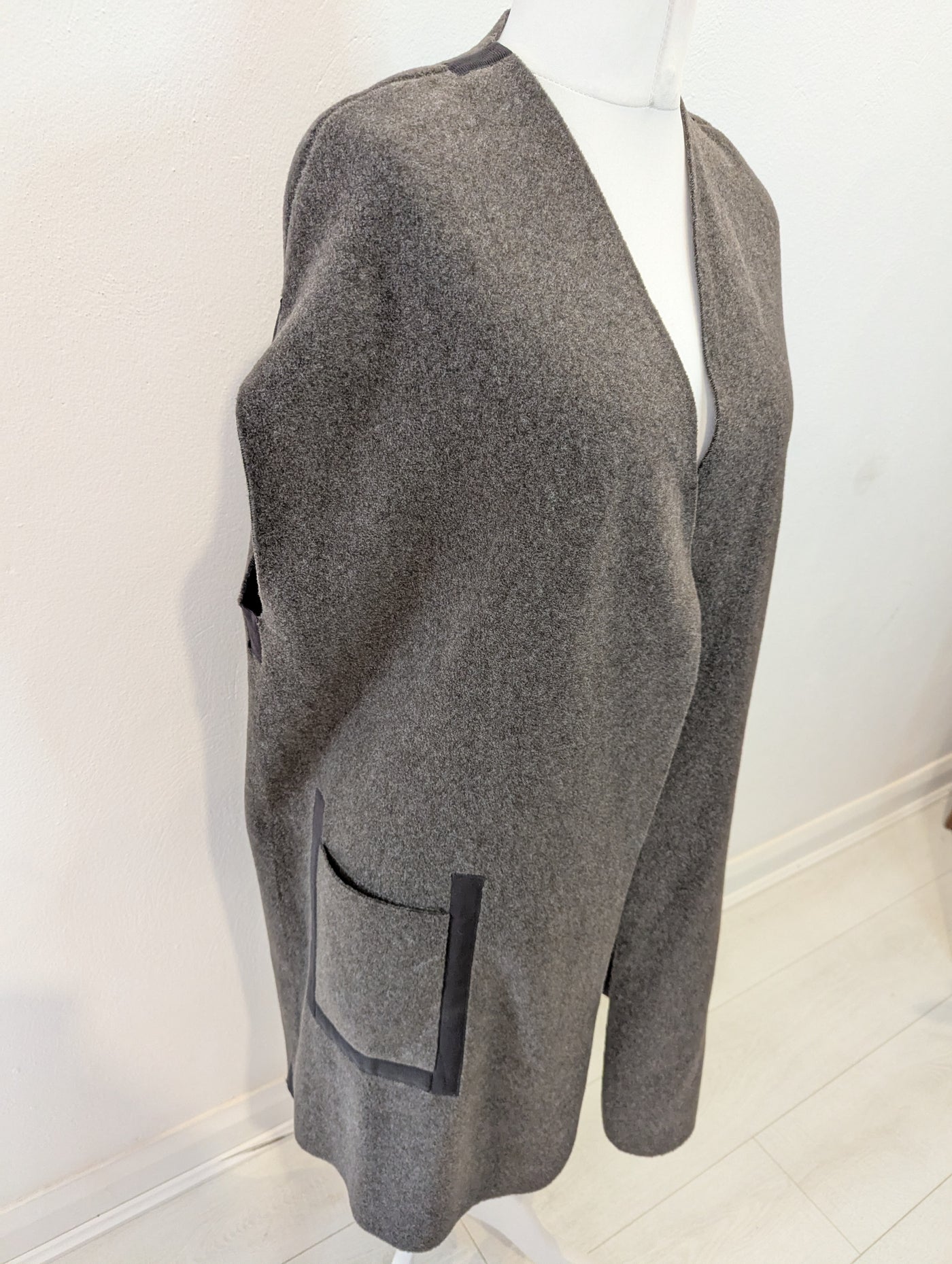 Henriette Steffenson Charcoal Sleeveless Cardi Small NWT £125