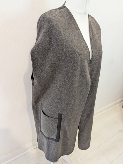 Henriette Steffenson Charcoal Sleeveless Cardi Small NWT £125