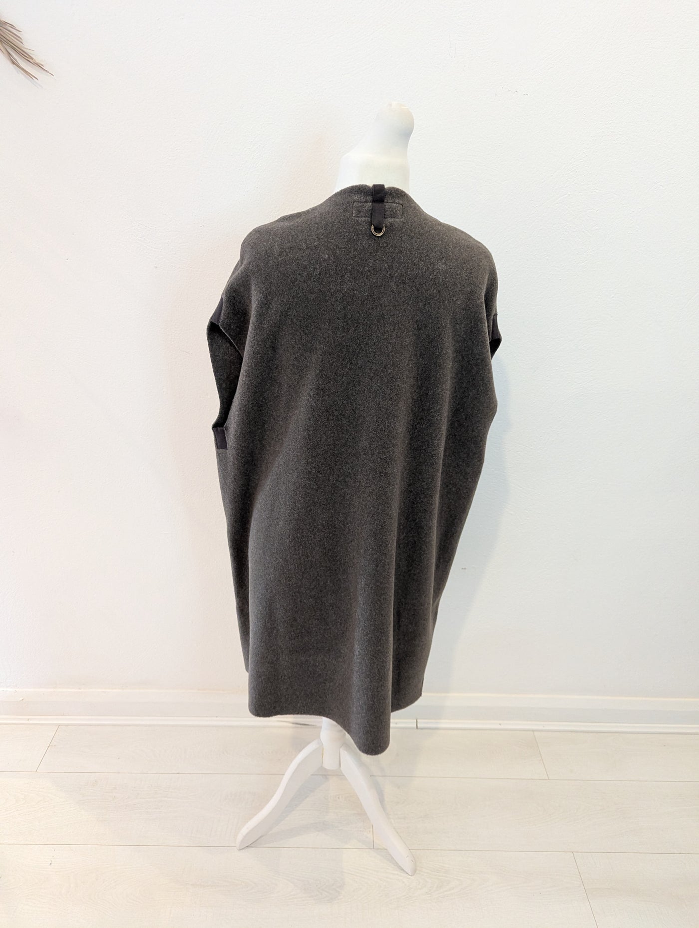 Henriette Steffenson Charcoal Sleeveless Cardi Small NWT £125