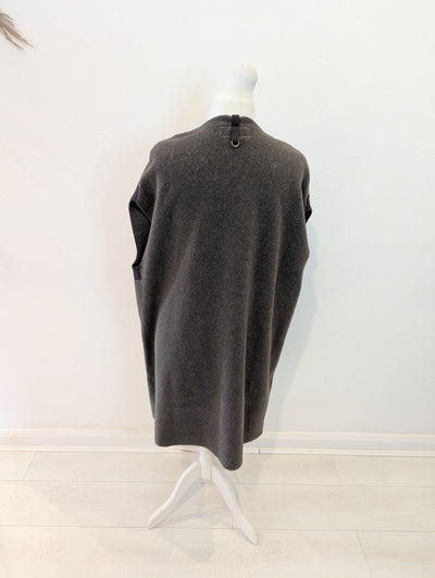 Henriette Steffenson Charcoal Sleeveless Cardi Small NWT £125