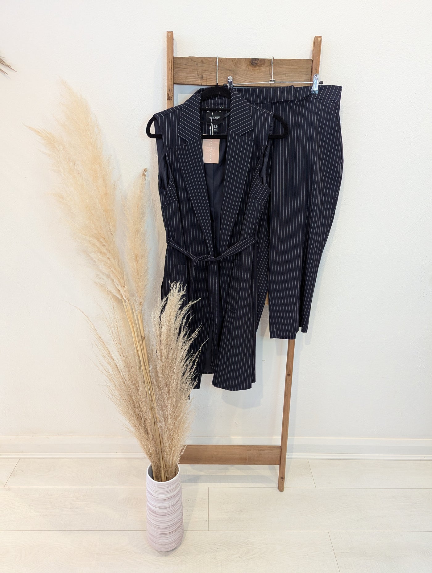 Simply Be Navy Pinstripe Suit Size 14 NWT
