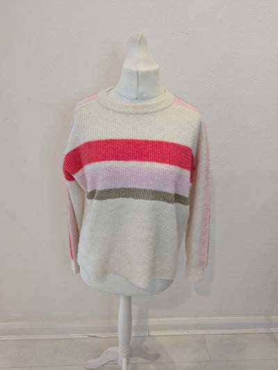 Mint Velvet Cream/Pink Knit Medium