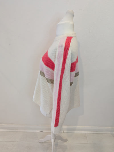 Mint Velvet Cream/Pink Knit Medium