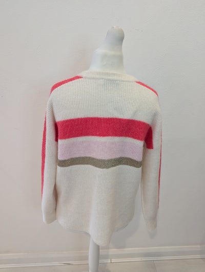 Mint Velvet Cream/Pink Knit Medium