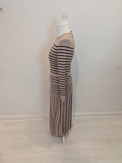 Anewsta Pleat Taupe Jumper Dress Large