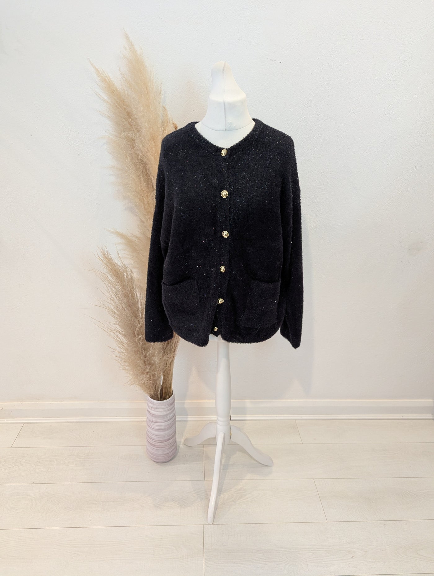 M&S Navy Glitter Cardigan Size Large