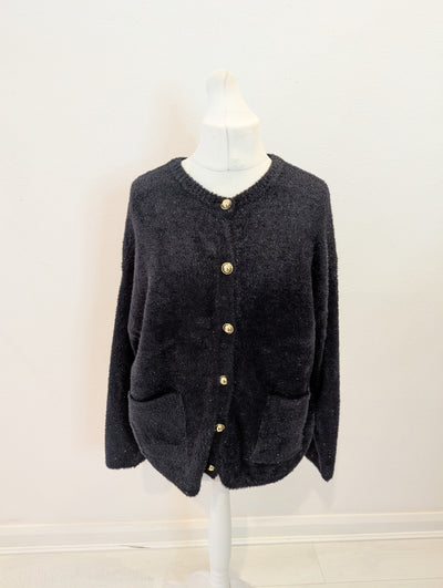 M&S Navy Glitter Cardigan Size Large