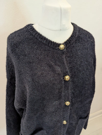 M&S Navy Glitter Cardigan Size Large