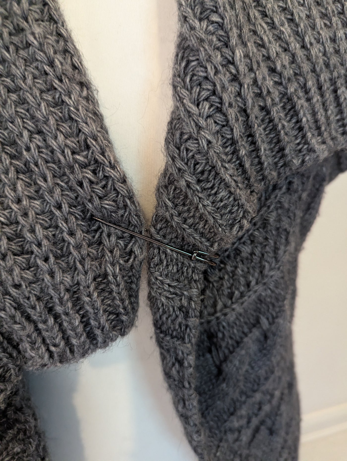 Evelin Brandt Grey Wool Long Gilet Size 14