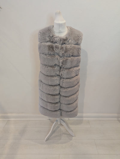 Jayley Grey Faux Fur Gilet S NWT