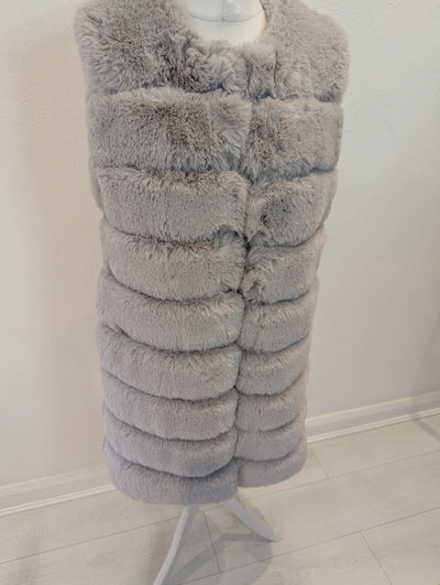 Jayley Grey Faux Fur Gilet S NWT