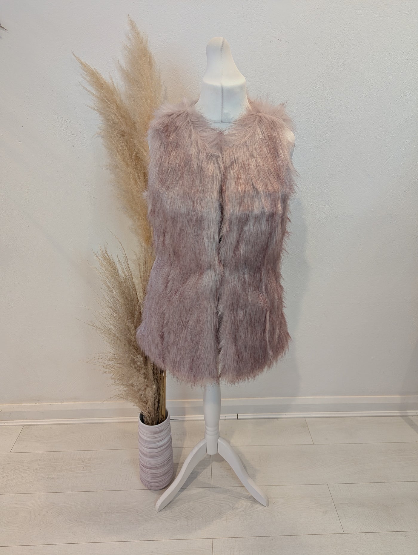 Oasis Pink Fur Gilet 10