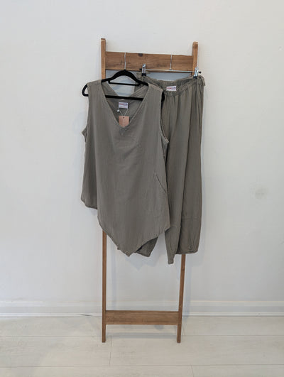 One Life Taupe Cotton Two Piece One Size