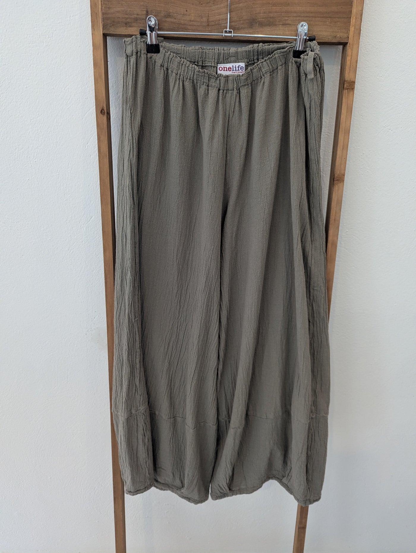 One Life Taupe Cotton Two Piece One Size