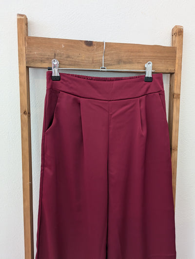 Eight Paris Burgandy Satin Trousers S RRP £39.99